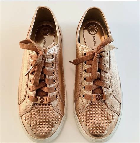 michael michael kors boerum studded sneaker rose gold soft 